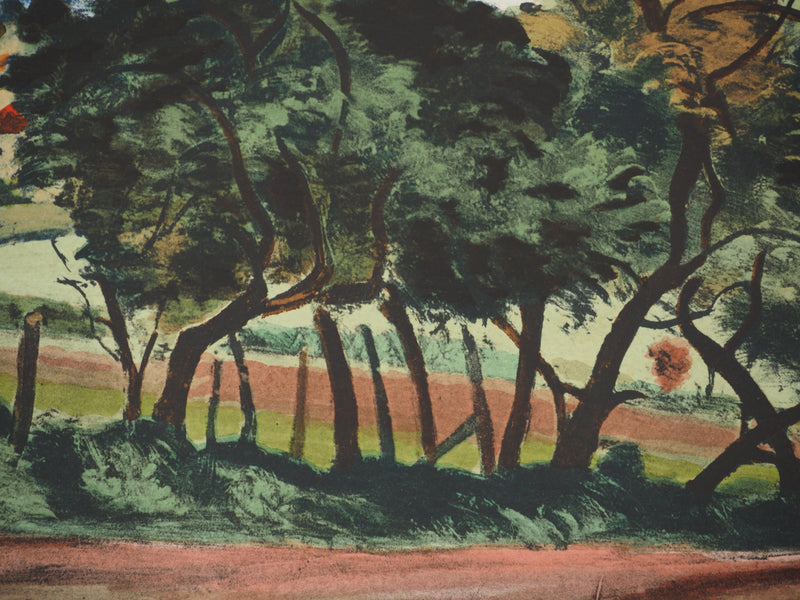 André DERAIN : Les champs du village, Lithographie signée