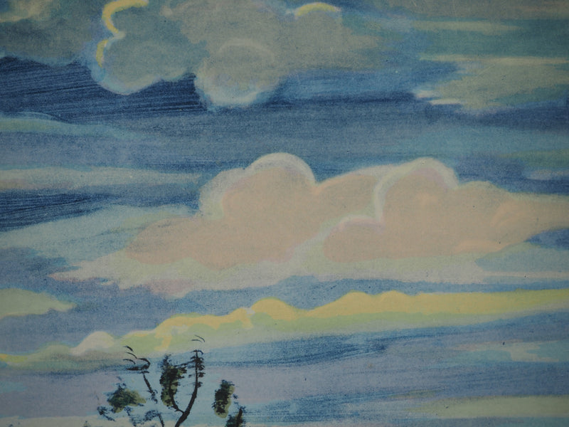 André DERAIN : Les champs du village, Lithographie signée
