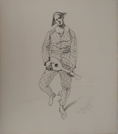 André DERAIN : Arlequin jouant de la lute, Lithographie originale (vue générale) - Crédit photo : Galerie Art.Paris