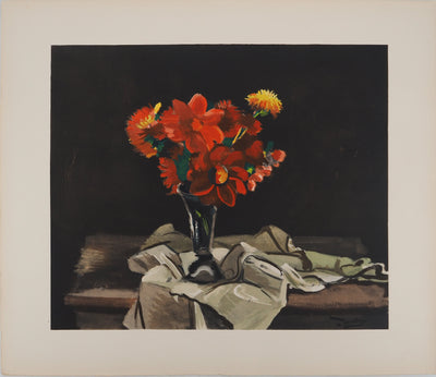 André DERAIN : Bouquet rouge, Lithographie originale (vue générale) - Crédit photo : Galerie Art.Paris
