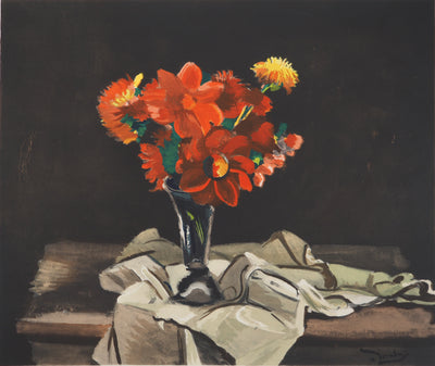 André DERAIN : Bouquet rouge, Lithographie originale (photo de détail 2) - Crédit photo : Galerie Art.Paris