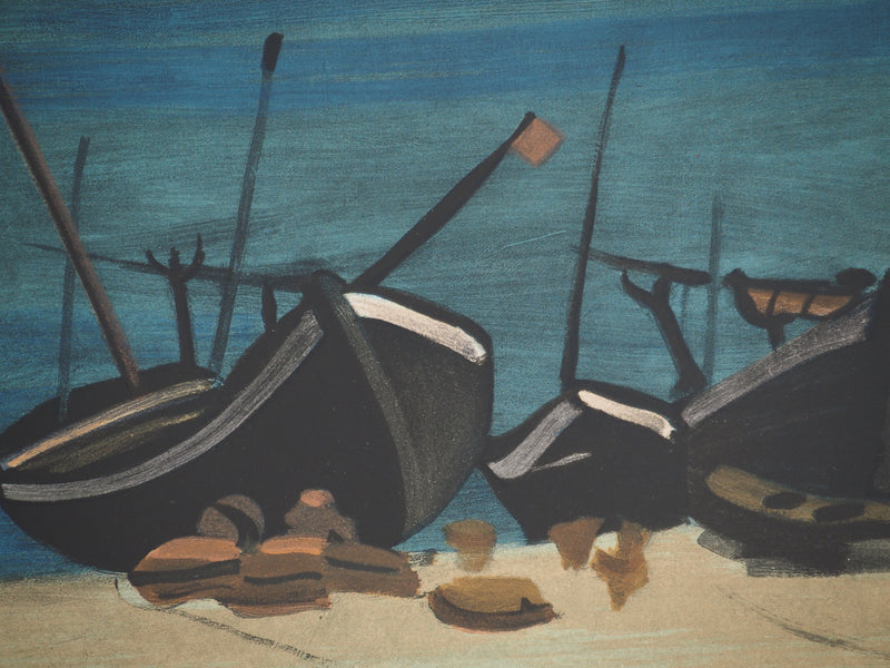 André DERAIN: Boote am Strand, Signierte Lithographie