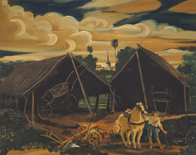 André DERAIN : Fermier et le cheval de trait, Lithographie signée