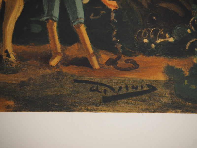 André DERAIN : Fermier et le cheval de trait, Lithographie signée