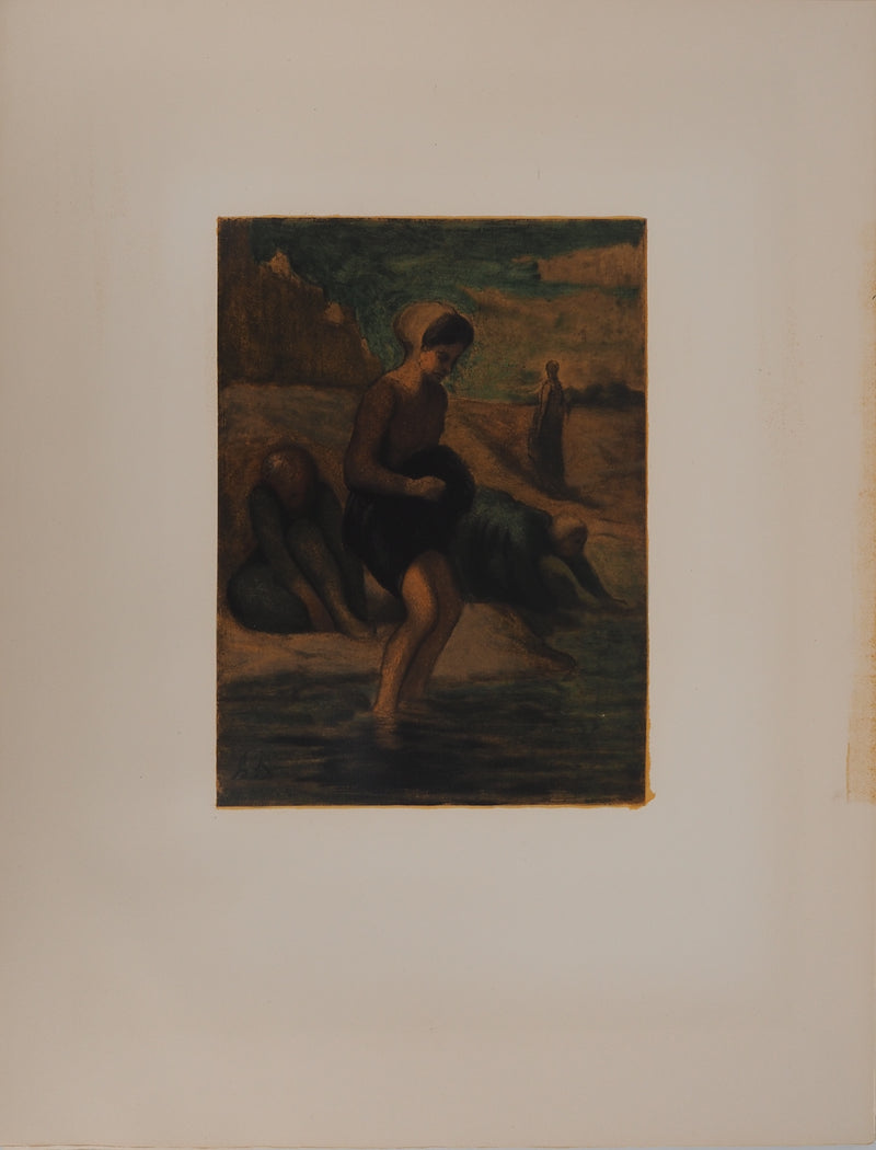 Honoré DAUMIER : Baignade dans le lac,, Lithographie originale (photo de détail 2) - Crédit photo : Galerie Art.Paris