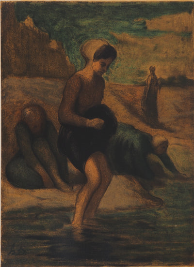 Honoré DAUMIER : Baignade dans le lac,, Lithographie originale (vue générale) - Crédit photo : Galerie Art.Paris