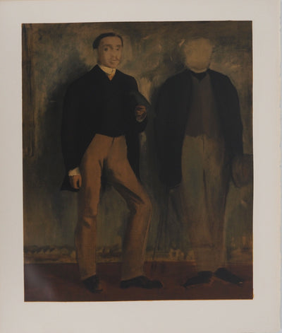 Edgar DEGAS : Deux hommes en pied, Lithographie originale (vue générale) - Crédit photo : Galerie Art.Paris