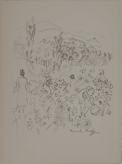 Raoul DUFY : Vins : La récolte, Lithographie originale (vue générale) - Crédit photo : Galerie Art.Paris