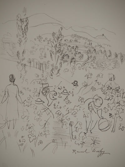 Raoul DUFY : Vins : La récolte, Lithographie originale (photo de détail 2) - Crédit photo : Galerie Art.Paris