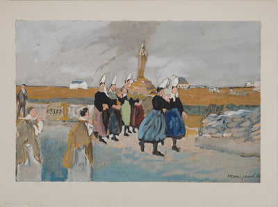 Max JACOB : Bretagne, La procession de la Vierge, Gravure originale (vue générale) - Crédit photo : Galerie Art.Paris