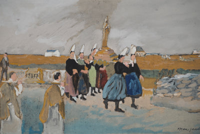 Max JACOB : Bretagne, La procession de la Vierge, Gravure originale (photo de détail 2) - Crédit photo : Galerie Art.Paris