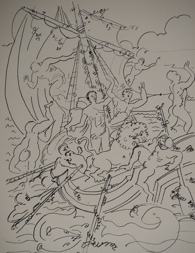 André DERAIN : Bateau dionysiaque, Lithographie