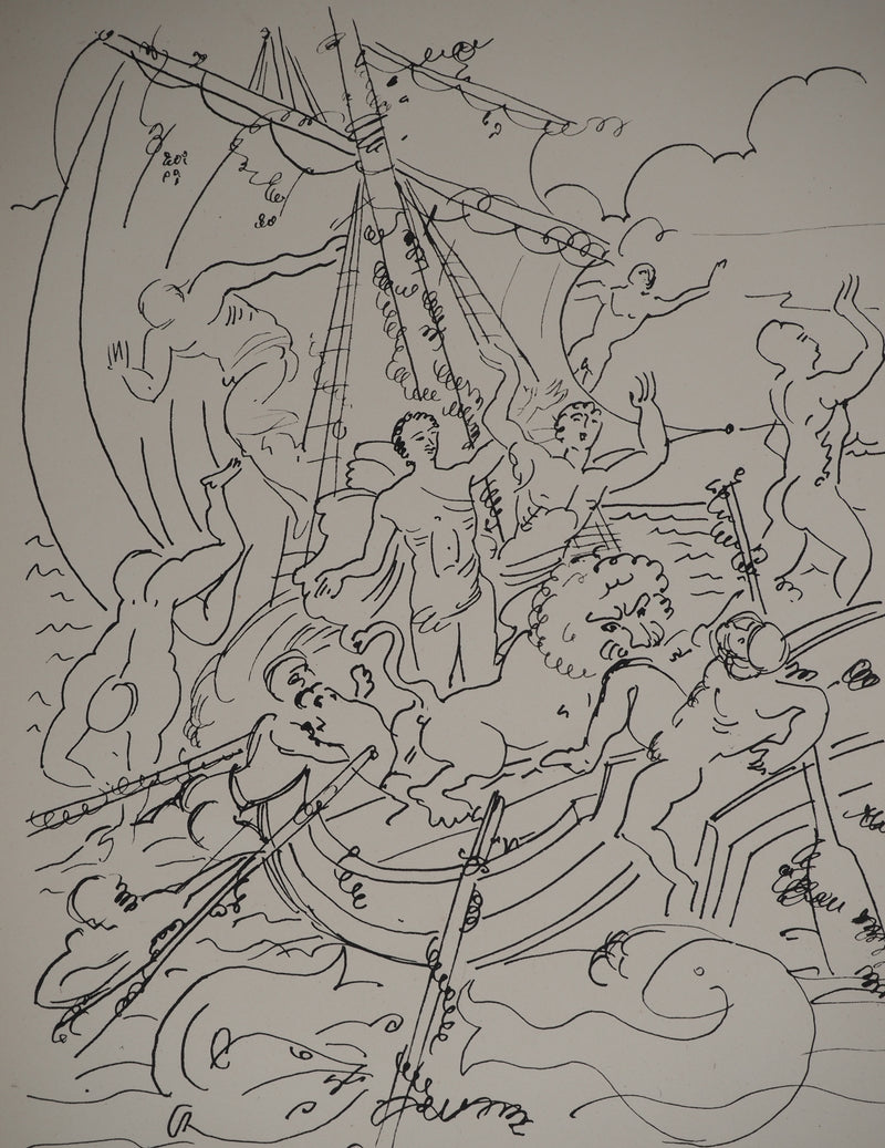 André DERAIN : Bateau dionysiaque, Lithographie