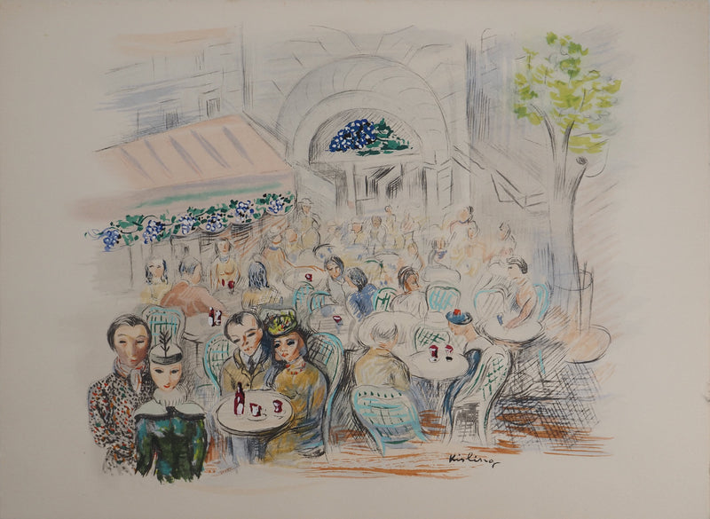 Moïse KISLING : Paris : le Café des Sirènes, Lithographie originale (vue générale) - Crédit photo : Galerie Art.Paris