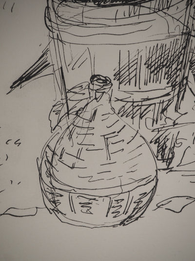 André DUNOYER DE SEGONZAC : Les tonneaux de vin, Lithographie originale (photo de détail 3) - Crédit photo : Galerie Art.Paris