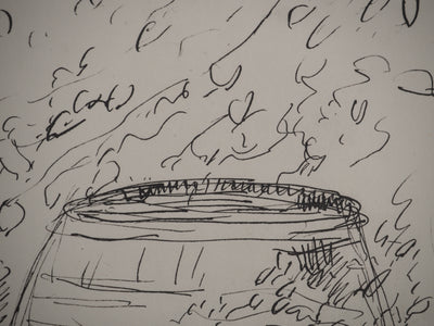 André DUNOYER DE SEGONZAC : Les tonneaux de vin, Lithographie originale (photo de détail 5) - Crédit photo : Galerie Art.Paris
