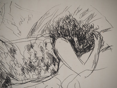 André DUNOYER DE SEGONZAC : La sieste sur le divan, Lithographie originale (photo de détail 5) - Crédit photo : Galerie Art.Paris