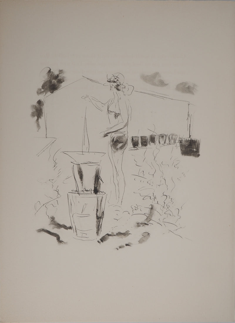 André DUNOYER DE SEGONZAC : Le vendangeur tropézien, Lithographie originale (vue générale) - Crédit photo : Galerie Art.Paris