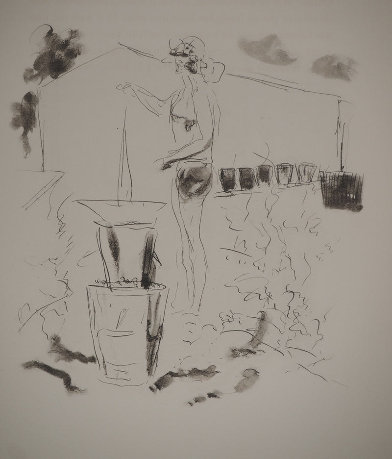 André DUNOYER DE SEGONZAC : Le vendangeur tropézien, Lithographie originale (photo de détail 2) - Crédit photo : Galerie Art.Paris