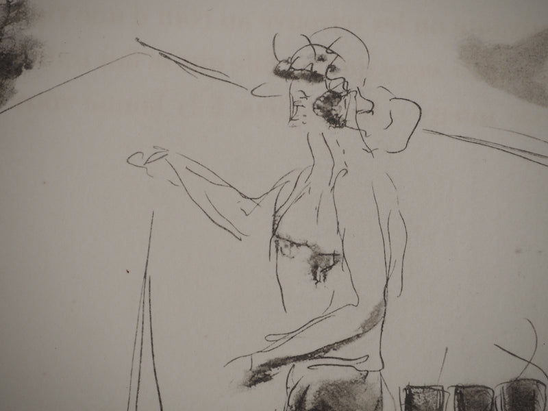 André DUNOYER DE SEGONZAC : Le vendangeur tropézien, Lithographie originale (photo de détail 3) - Crédit photo : Galerie Art.Paris