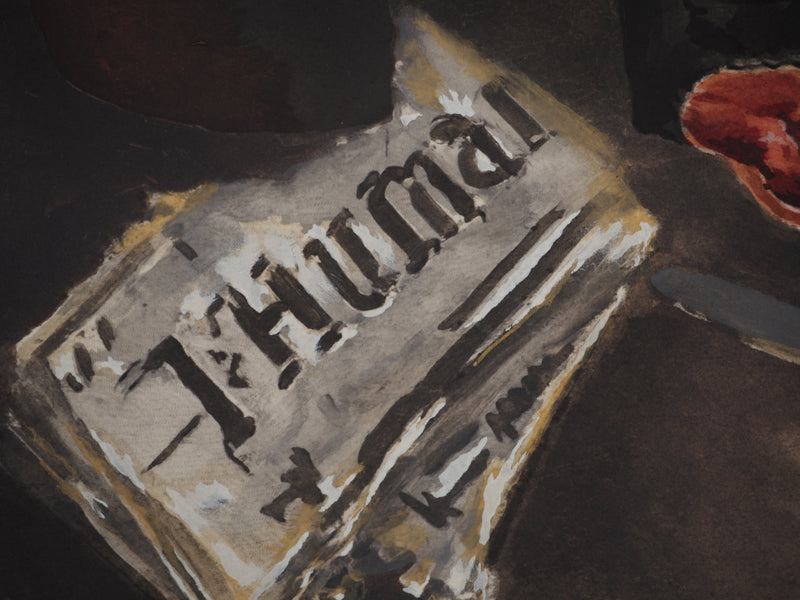 Maurice DE VLAMINCK : Nature morte au journal, Gravure originale (photo de détail 4) - Crédit photo : Galerie Art.Paris