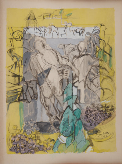 Jacques VILLON : Les vendanges, Gravure originale (vue générale) - Crédit photo : Galerie Art.Paris