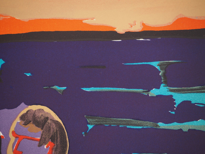 Pierre AMBROGIANI : Sur la plage, Lithographie originale (photo de détail 7) - Crédit photo : Galerie Art.Paris