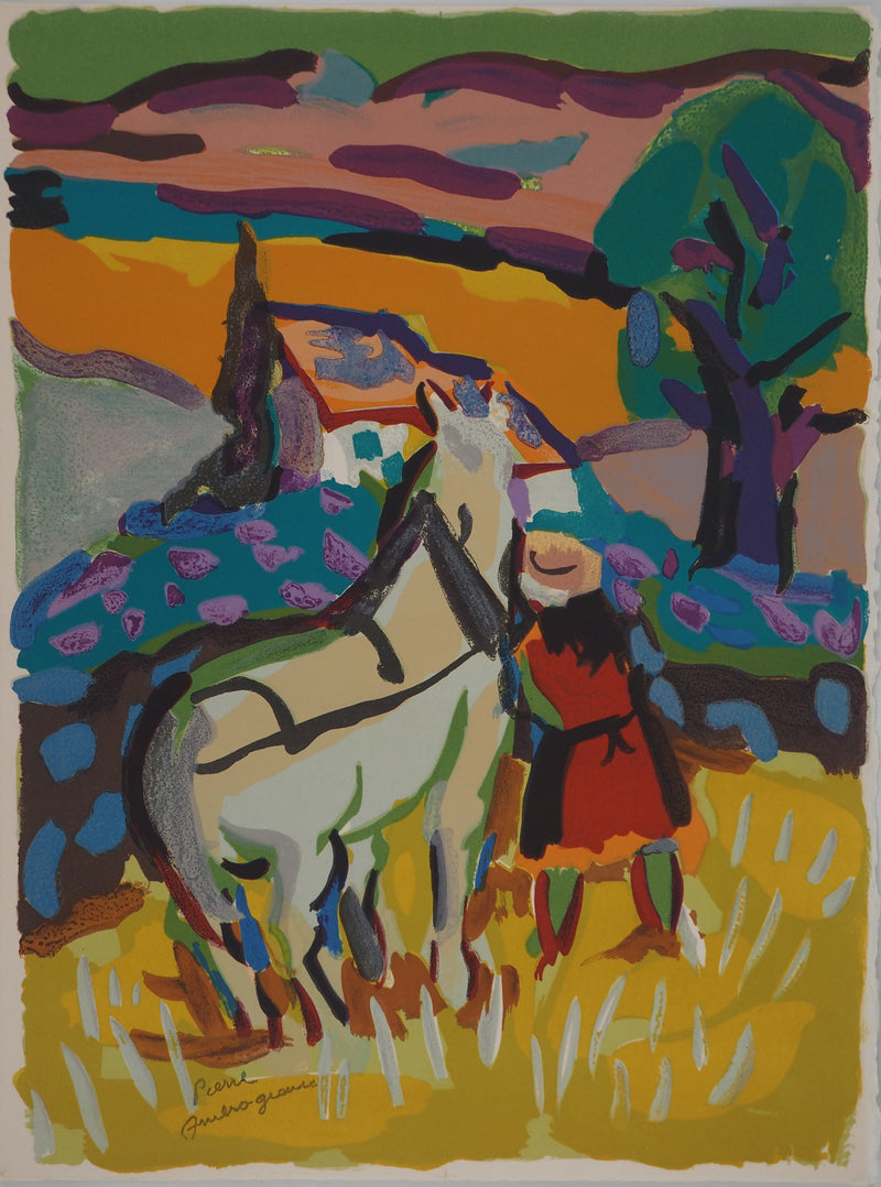 Pierre AMBROGIANI : Le cheval de trait, Lithographie originale (vue générale) - Crédit photo : Galerie Art.Paris