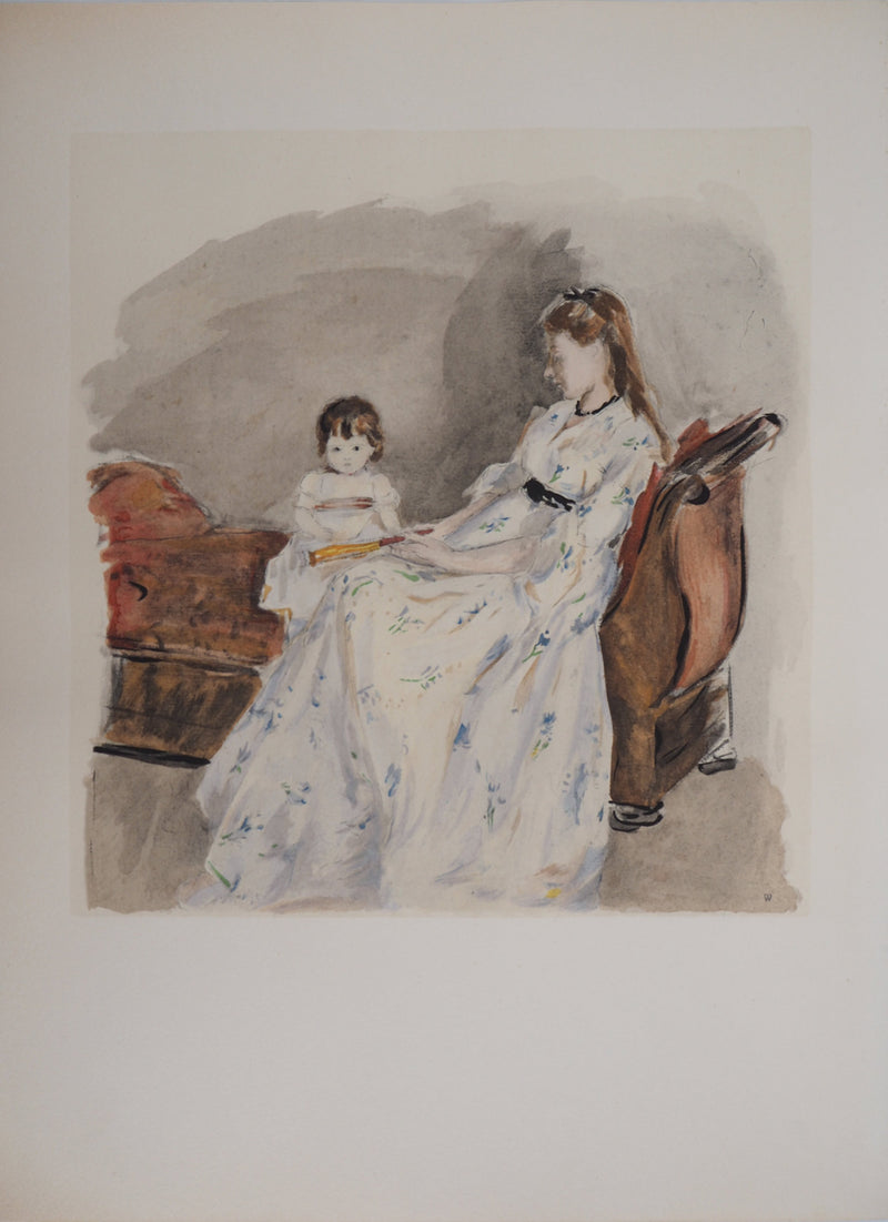 Berthe MORISOT : Mère et fille, Lithographie originale (photo de détail 2) - Crédit photo : Galerie Art.Paris