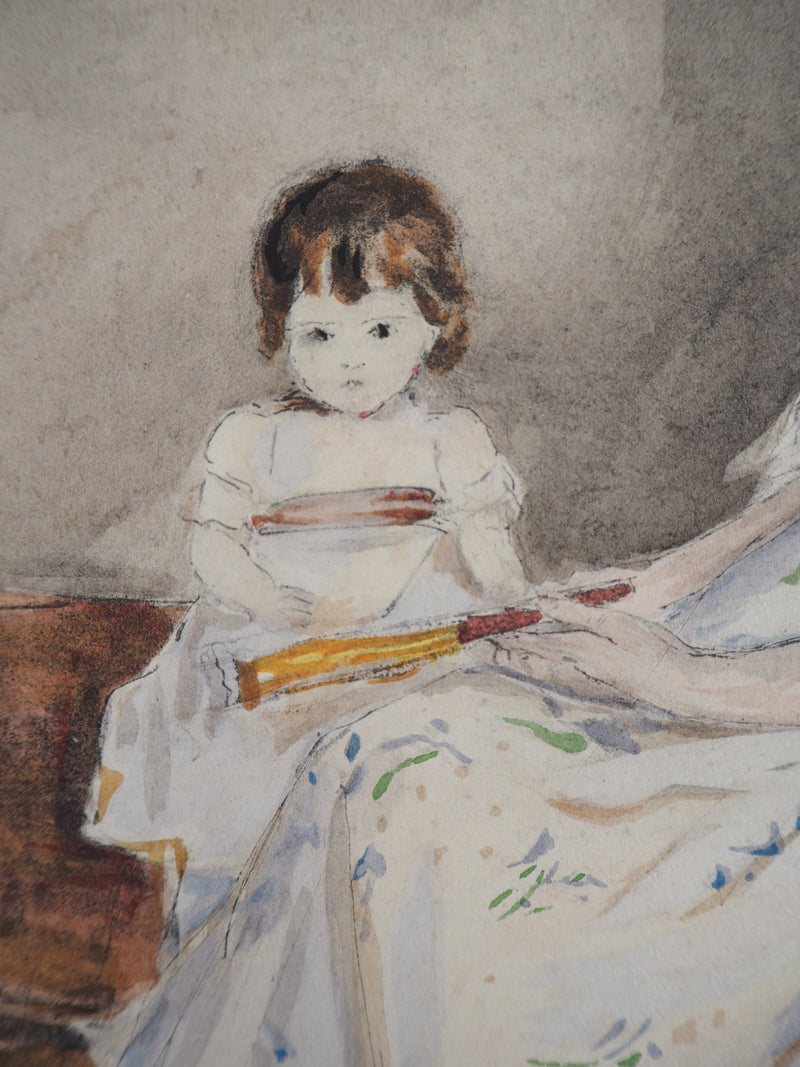 Berthe MORISOT : Mère et fille, Lithographie originale (photo de détail 6) - Crédit photo : Galerie Art.Paris