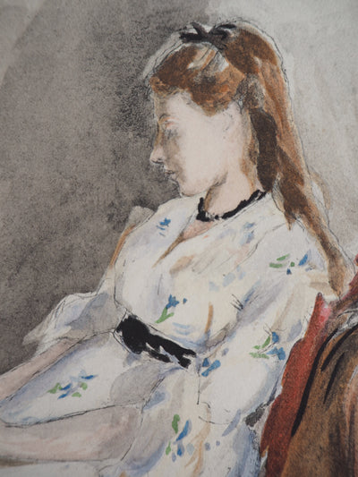 Berthe MORISOT : Mère et fille, Lithographie originale (photo de détail 5) - Crédit photo : Galerie Art.Paris