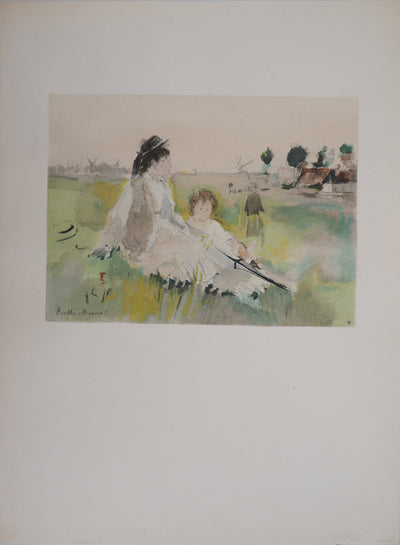 Berthe MORISOT : Famille à la campagne, Lithographie originale (photo de détail 2) - Crédit photo : Galerie Art.Paris