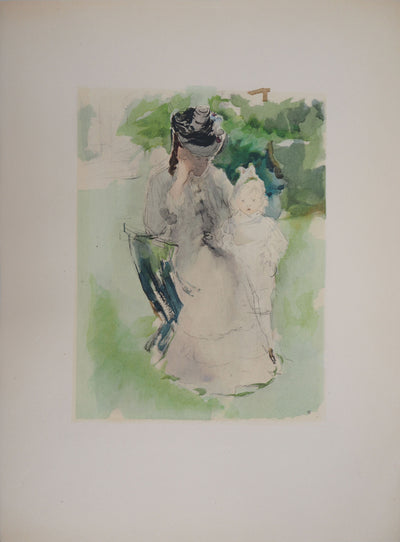 Berthe MORISOT : Mère et petite fille, Lithographie originale (photo de détail 2) - Crédit photo : Galerie Art.Paris