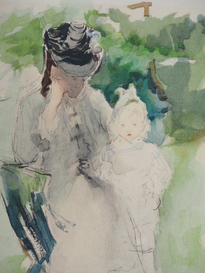 Berthe MORISOT : Mère et petite fille, Lithographie originale (photo de détail 4) - Crédit photo : Galerie Art.Paris