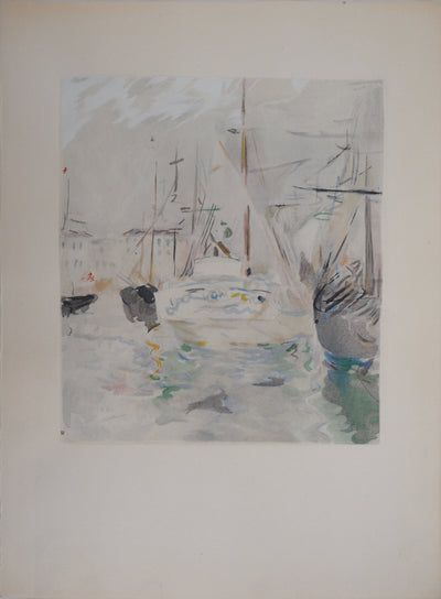 Berthe MORISOT : Voiliers à Saint Tropez, Lithographie originale (vue générale) - Crédit photo : Galerie Art.Paris