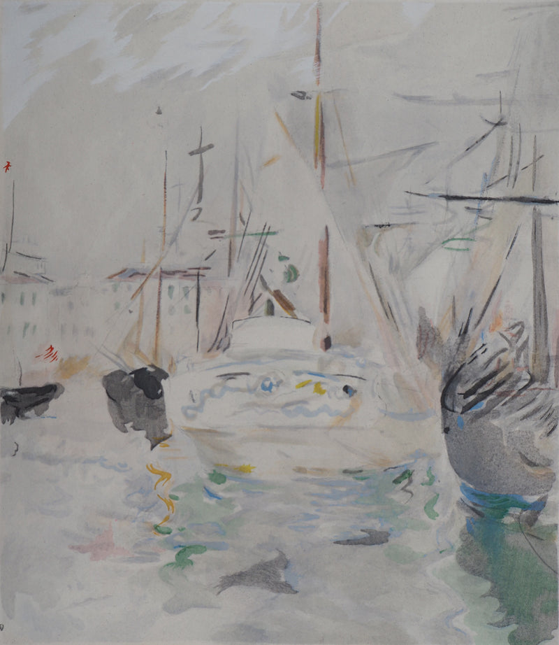 Berthe MORISOT : Voiliers à Saint Tropez, Lithographie originale (photo de détail 2) - Crédit photo : Galerie Art.Paris