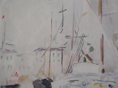 Berthe MORISOT : Voiliers à Saint Tropez, Lithographie originale (photo de détail 6) - Crédit photo : Galerie Art.Paris