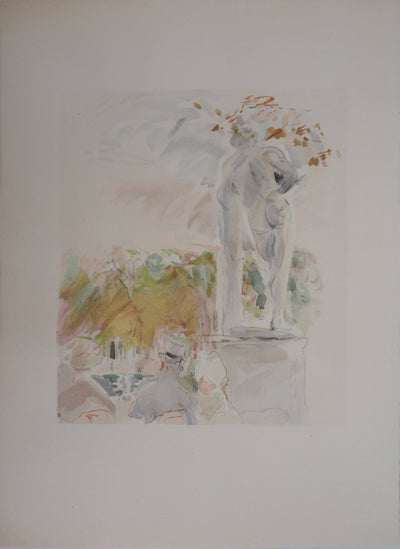 Berthe MORISOT : Sculptures au Au Jardin des Tuileries, Lithographie originale (vue générale) - Crédit photo : Galerie Art.Paris