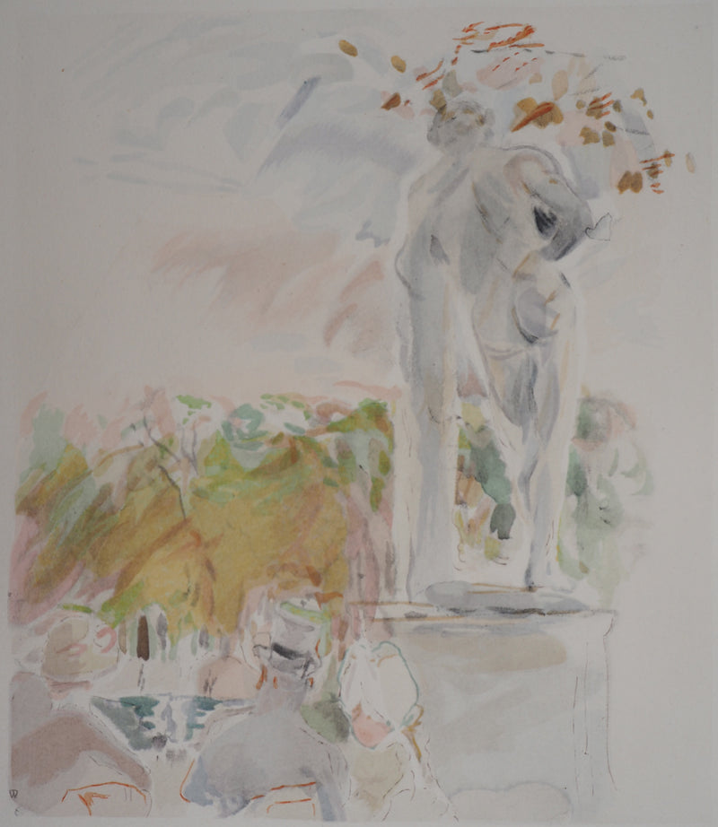 Berthe MORISOT : Sculptures au Au Jardin des Tuileries, Lithographie originale (photo de détail 2) - Crédit photo : Galerie Art.Paris