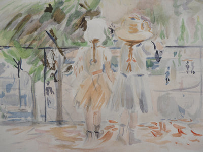 Berthe MORISOT : Deux fillettes au Jardin des Tuileries, Lithographie originale (photo de détail 4) - Crédit photo : Galerie Art.Paris