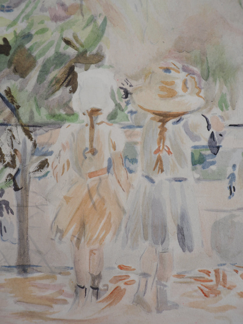 Berthe MORISOT : Deux fillettes au Jardin des Tuileries, Lithographie originale (photo de détail 5) - Crédit photo : Galerie Art.Paris