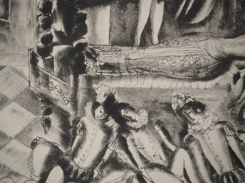 Hermine DAVID : Les contes : La Belle Dormant, Gravure originale (photo de détail 5) - Crédit photo : Galerie Art.Paris