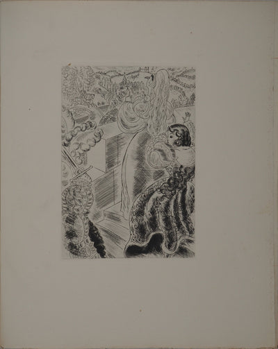 CHAS LABORDE : Les contes : Au balcon, Gravure originale (photo de détail 2) - Crédit photo : Galerie Art.Paris