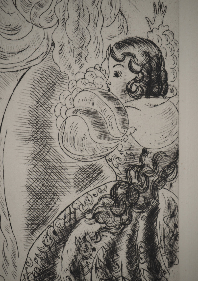 CHAS LABORDE : Les contes : Au balcon, Gravure originale (photo de détail 3) - Crédit photo : Galerie Art.Paris