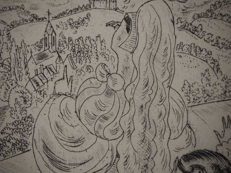 CHAS LABORDE : Les contes : Au balcon, Gravure originale (photo de détail 6) - Crédit photo : Galerie Art.Paris