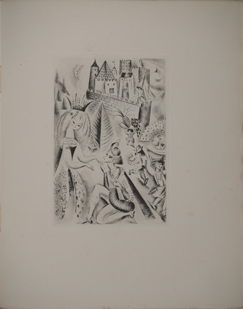 Mily POSSOZ : Les contes : Riquet à la Houppe,, Gravure originale (photo de détail 2) - Crédit photo : Galerie Art.Paris