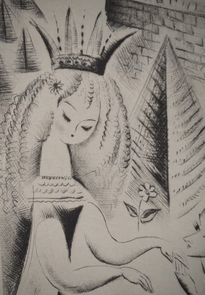 Mily POSSOZ : Les contes : Riquet à la Houppe,, Gravure originale (photo de détail 4) - Crédit photo : Galerie Art.Paris