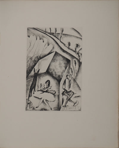 Pierre GUASTALLA : Les contes : Peau d'Ane, Gravure originale (photo de détail 2) - Crédit photo : Galerie Art.Paris