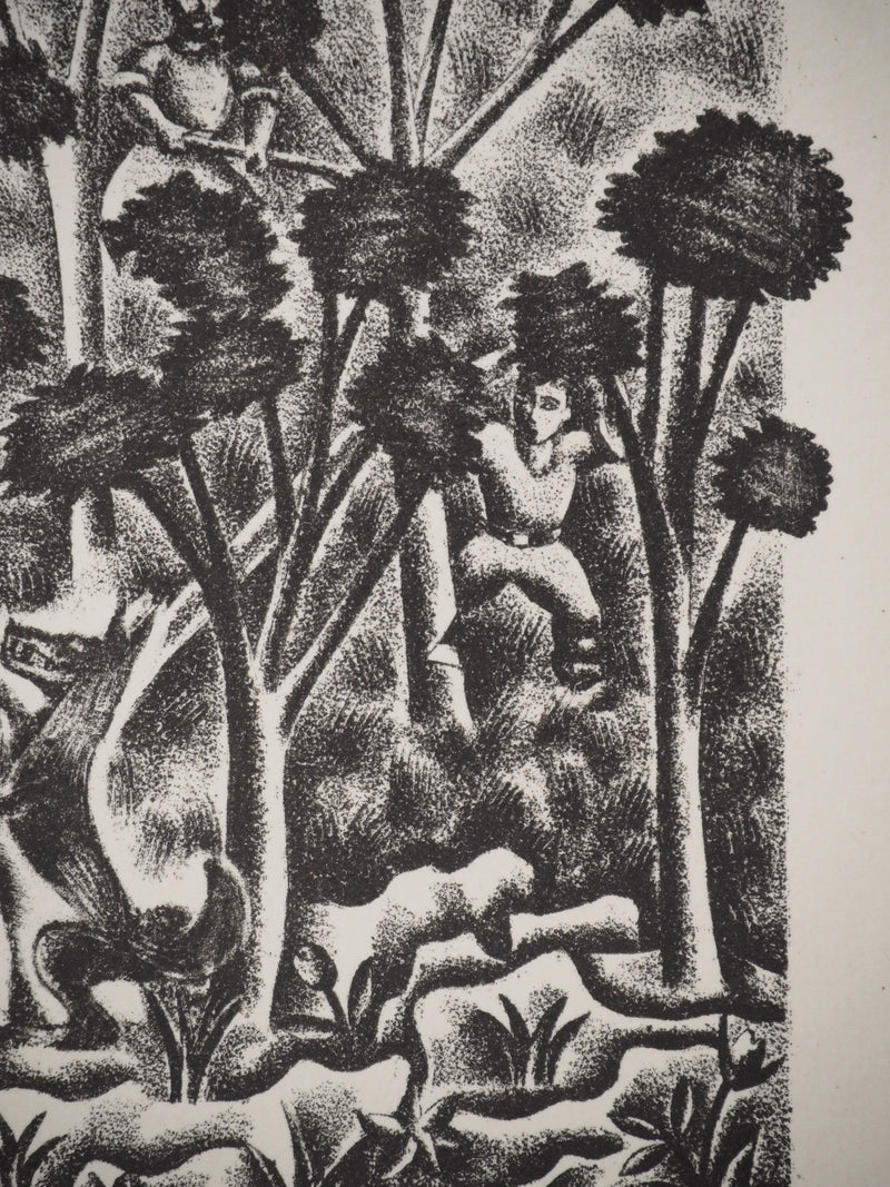 Louis TOUCHAGUES : Les contes : Le petit chaperon rouge, Lithographie originale (photo de détail 5) - Crédit photo : Galerie Art.Paris