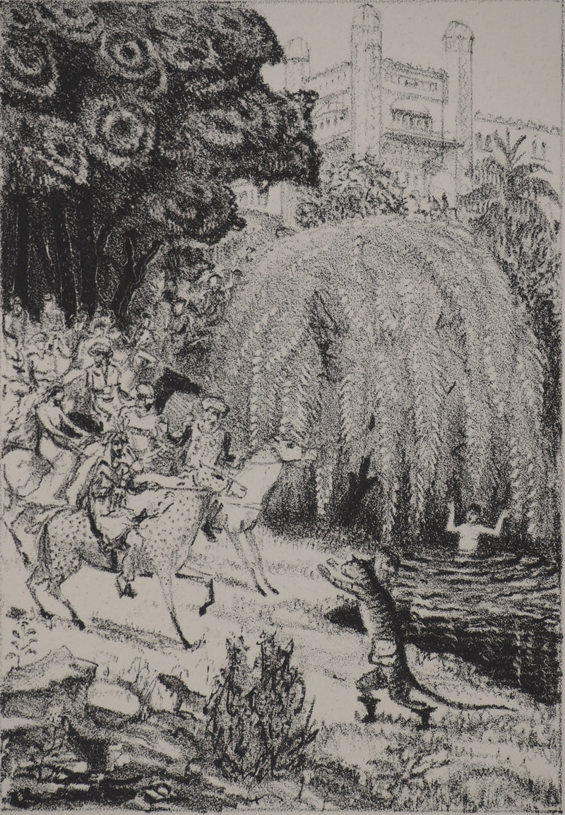Raphaël DROUART : Le chat botté devant les troupes, Lithographie originale (vue générale) - Crédit photo : Galerie Art.Paris